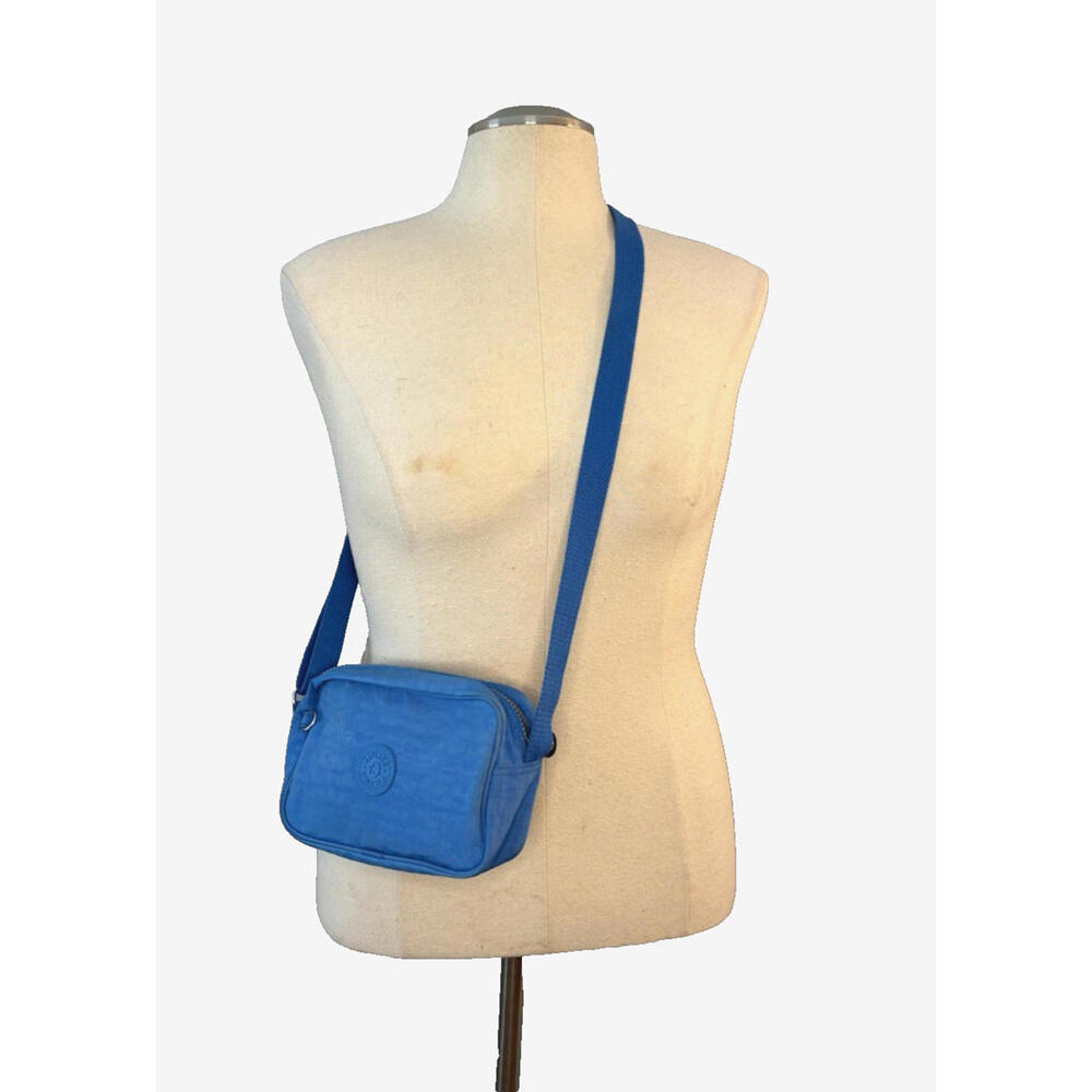 Kipling Small Crossbody Dee Cerulean Blue Nylon Bag Purse Adjustable Strap